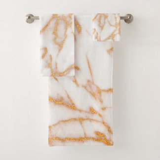 Parties scintillant en faux or en marbre blanc mod
