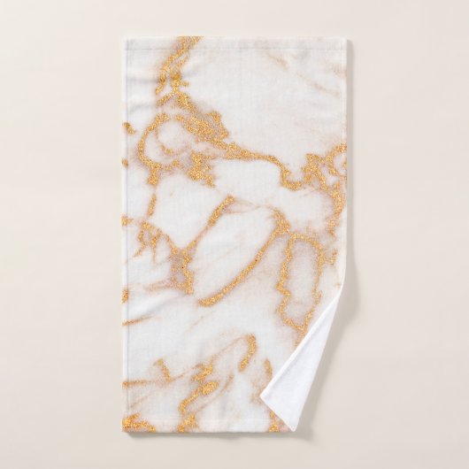 Parties scintillant en faux or en marbre blanc mod (Serviette à main)