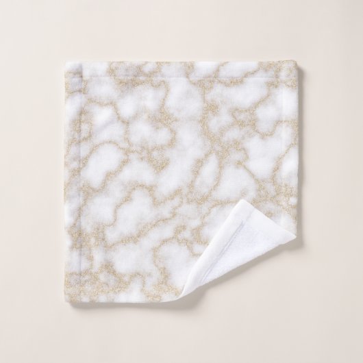 Parties scintillant en faux or en marbre moderne e (Gant de toilette)