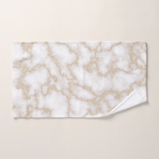 Parties scintillant en faux or en marbre moderne e (Serviette à main)