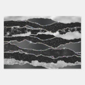 Parties scintillant en feuille argent noir classe (Devant 3)