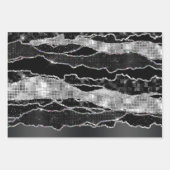 Parties scintillant en feuille argent noir classe (Devant 2)