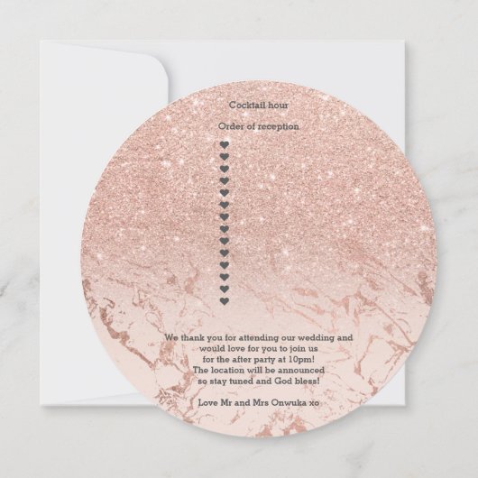 parties scintillant en marbre d'or rose programme  (Dos)