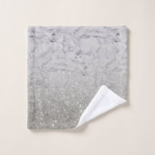 Parties scintillant en marbre gris argent tendance (Gant de toilette)