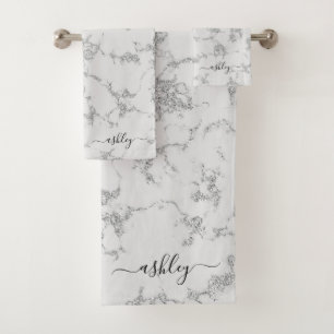 Parties scintillant en marbre gris blanc chic et g