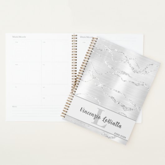 Parties scintillant en marbre inoxydable en platin (Devant avec enveloppe)