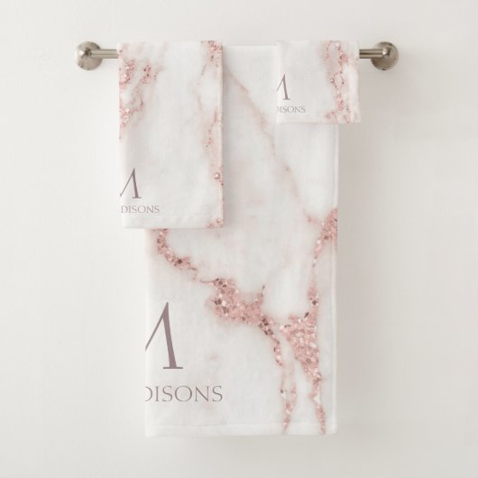 Parties scintillant en marbre moderne Monogramme R (En situation)