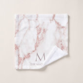 Parties scintillant en marbre moderne Monogramme R (Gant de toilette)