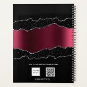 Parties scintillant en marbre noir bordeaux argent (Dos)