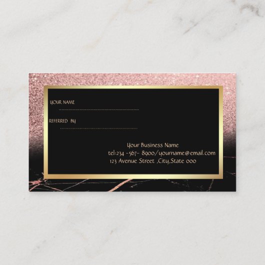 Parties scintillant en marbre, Pinceau, Carte de r (Dos)