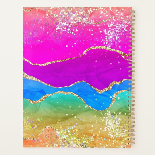 Parties scintillant en marbre rose violet bleu or  (Dos)