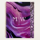 Parties scintillant en marbre violet monogramme él (Devant)