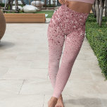 Parties scintillant en métal brossé rose pâle<br><div class="desc">Design tendance de leggings chic avec une jolie parties scintillant pétillante rose sur un arrière - plan métallique brossé rose vif.</div>