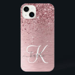 Parties scintillant en métal brossé rose pâle Nom<br><div class="desc">Personnalisez facilement ce design de boîtier de téléphone chic et branché avec une jolie parties scintillant brillante rose vif sur un arrière - plan métallique brossé rose vif.</div>