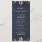 Parties scintillant en or glam marine déco menu de (Devant)