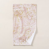 Parties scintillant en or Monogramme Marbre blanc  (Serviette à main)