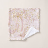 Parties scintillant en or Monogramme Marbre blanc  (Gant de toilette)