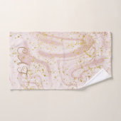 Parties scintillant en or Monogramme Marbre blanc  (Serviette à main)