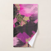 Parties scintillant en or noir rose Brush moderne  (Serviette à main)