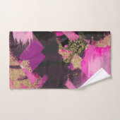 Parties scintillant en or noir rose Brush moderne  (Serviette à main)