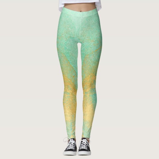 Parties scintillant en or pastel doux Leggings tou (Devant)