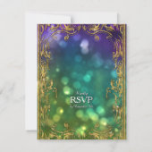 Parties scintillant en or Peacock Mariage menu RSV (Dos)