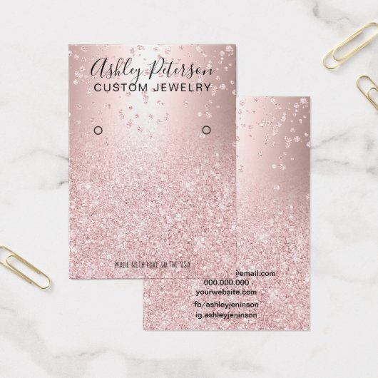 parties scintillant en or rose écran d'oreille mét (Bureau)