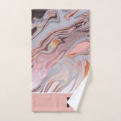 parties scintillant en or rose et marbre personnal (Serviette à main)