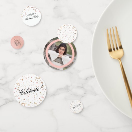 Parties scintillant en or rose et Rose Confetti (Groupe)