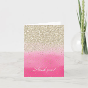 Parties scintillant en or rose Faux Merci Confetti