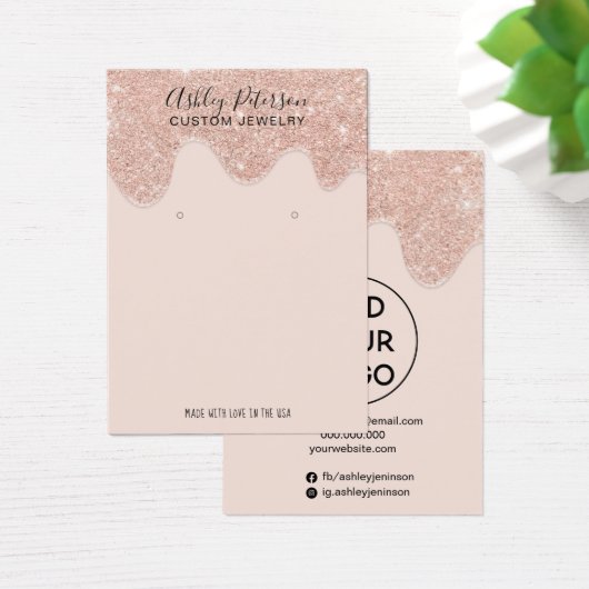 parties scintillant en or rose gouttes bijoux bouc (Bureau)