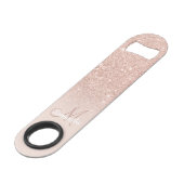 Parties scintillant en or rose monogramme moderne (Devant angulaire)
