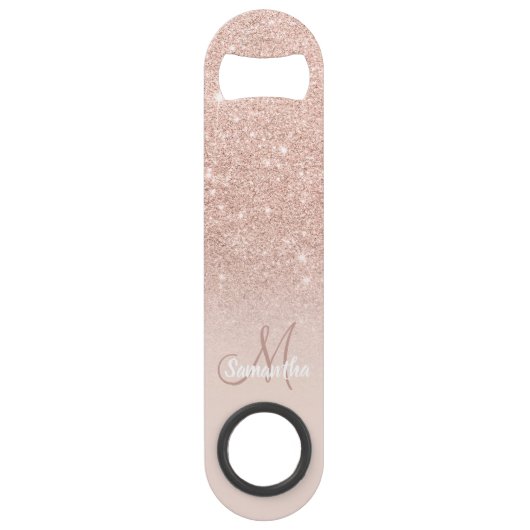 Parties scintillant en or rose monogramme moderne (Devant)