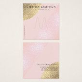 Parties scintillant en or rose pâle Écran Geo Hear (Devant & derrière)