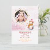 Parties scintillant en or rose Photo Invitation An (Debout devant)