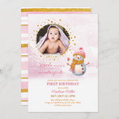 Parties scintillant en or rose Photo Invitation An (Devant / Derrière)