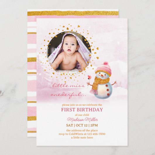 Parties scintillant en or rose Photo Invitation An (Devant / Derrière)