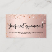 parties scintillant en or rose QR carte de rendez- (Devant)