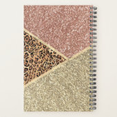 Parties scintillant en or Rose rayé Leopard Monogr (Dos)