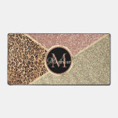 Parties scintillant en or Rose rayé Leopard Monogr (Recto)