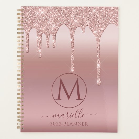 Parties scintillant en or rose vierge Monogramme 2 (Devant)