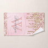 Parties scintillant en or rose vierge Vernis Monog (Serviette à main)