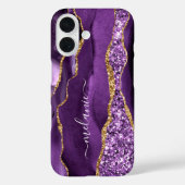 Parties scintillant en or violet Marbre coque ipho (Verso)