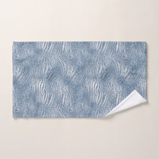 Parties scintillant en verre bleu Zebra Print (Serviette à main)