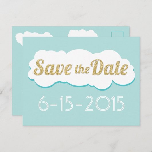 Parties scintillant Enregistrer La Date Carte Post (Devant / Derrière)