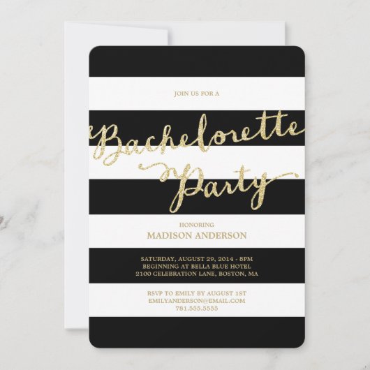 Parties scintillant et glam| Invitation de la Bach (Devant)