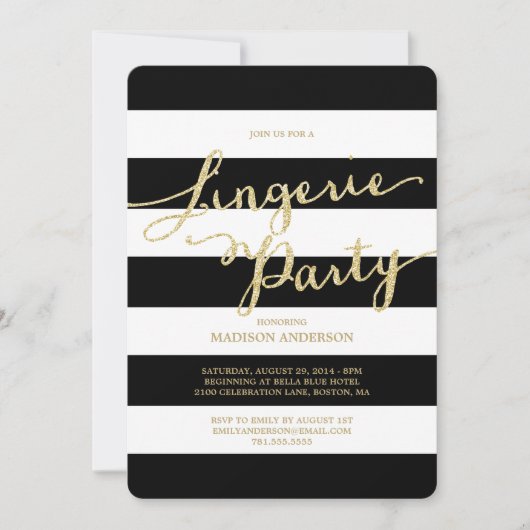 Parties scintillant et glam| Invitation de la Ling (Devant)