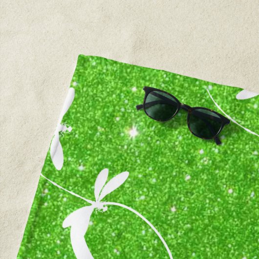 Parties scintillant et libellules serviette de pla (En situation)