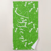 Parties scintillant et libellules serviette de pla (Devant)