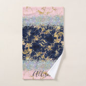 Parties scintillant et marbre personnalisé (Serviette à main)